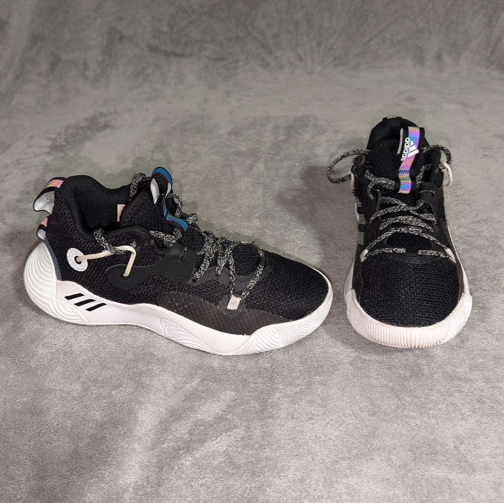 Adidas Boys Harden Stepback 3 GY8640 Black Basketball Shoes Sneakers Size 7